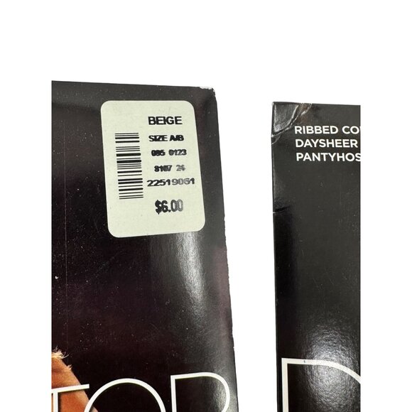 Two pairs of Pantyhose Size A & A/B Control Top Daysheer Stockings Beige - Picture 7 of 9